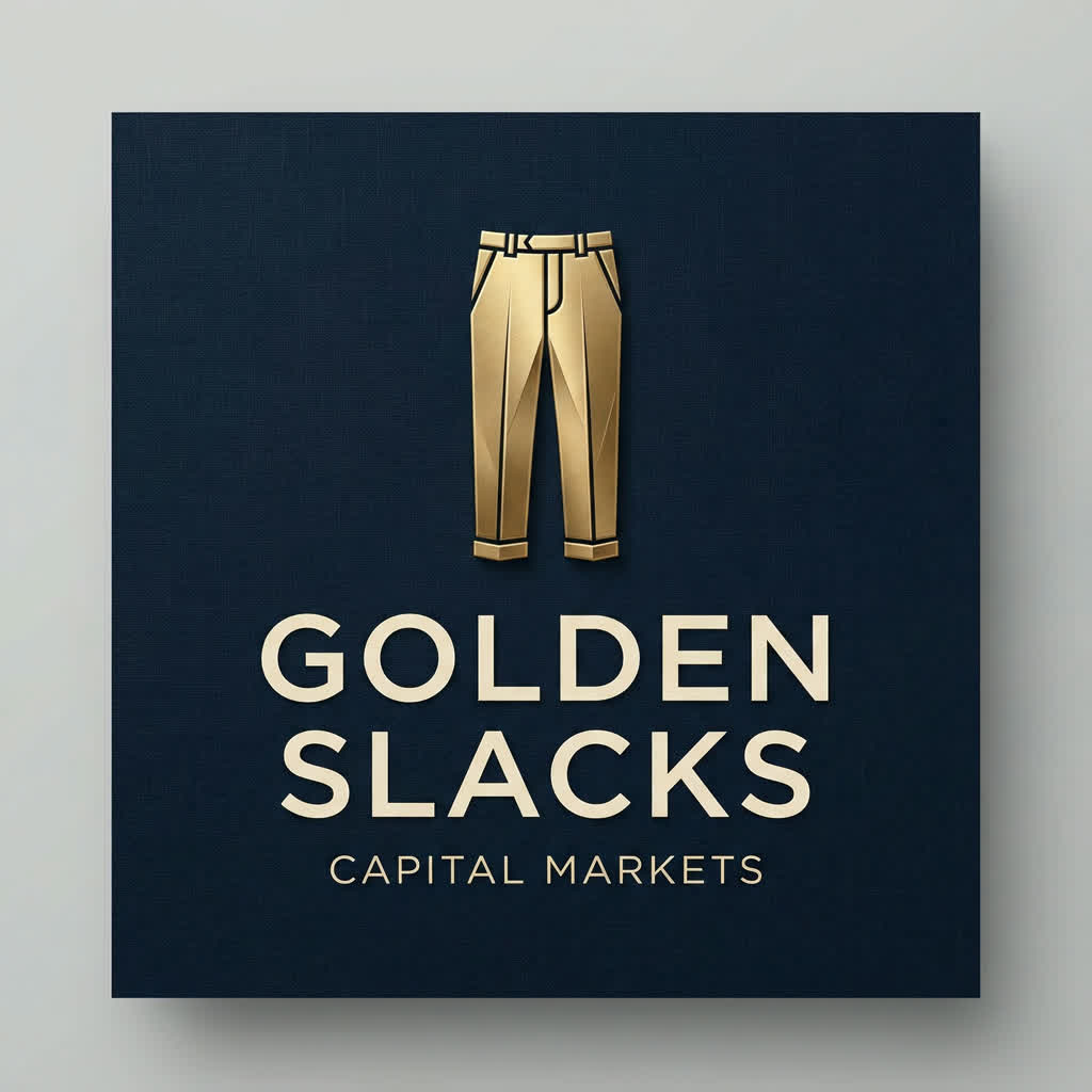 Golden Slacks — gold trousers on a navy field
